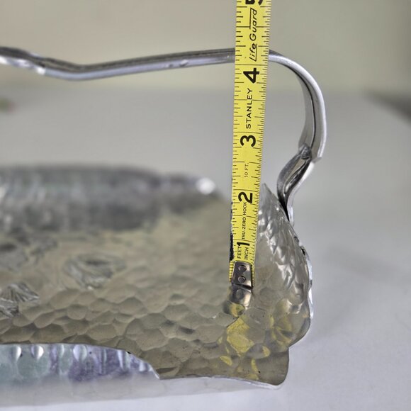 Vintage 1950s Rodney Kent Handles Hammered Aluminum Tray Retro Chic - Picture 6 of 10